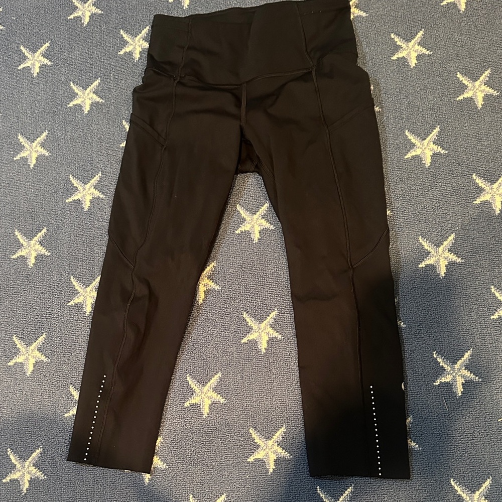 lululemon athletica Kids Black Leggings with Silver Accents